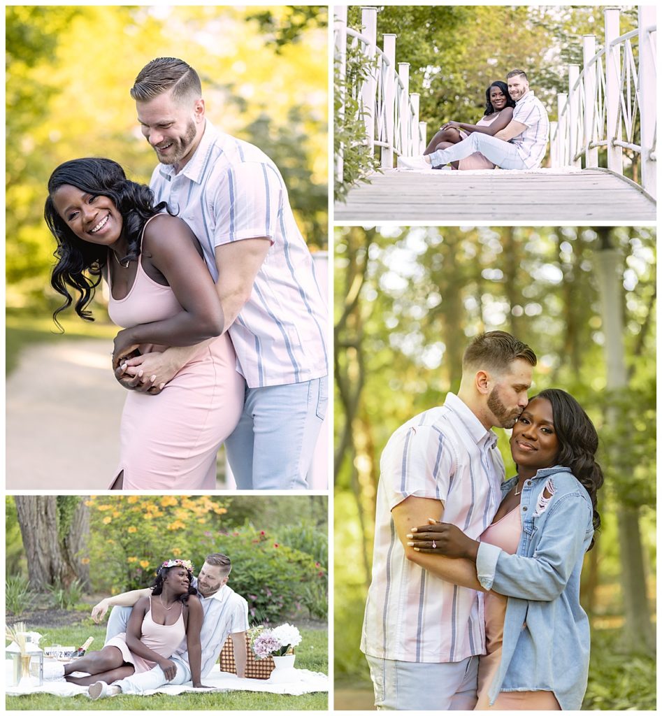 engagement photos at sayen house and gardens with a beautiful couples shown in gallery style